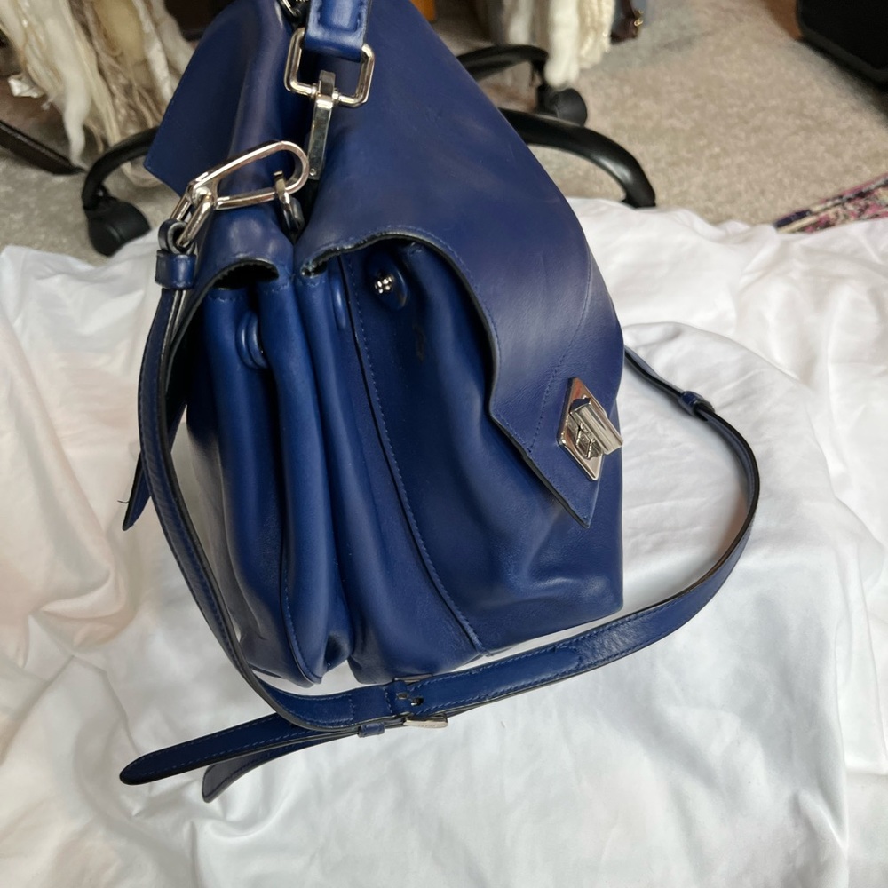 authentic Prada Milano Italy Women Blue Leather Crossbody Shoulder Hand Bag - Picture 6 of 6